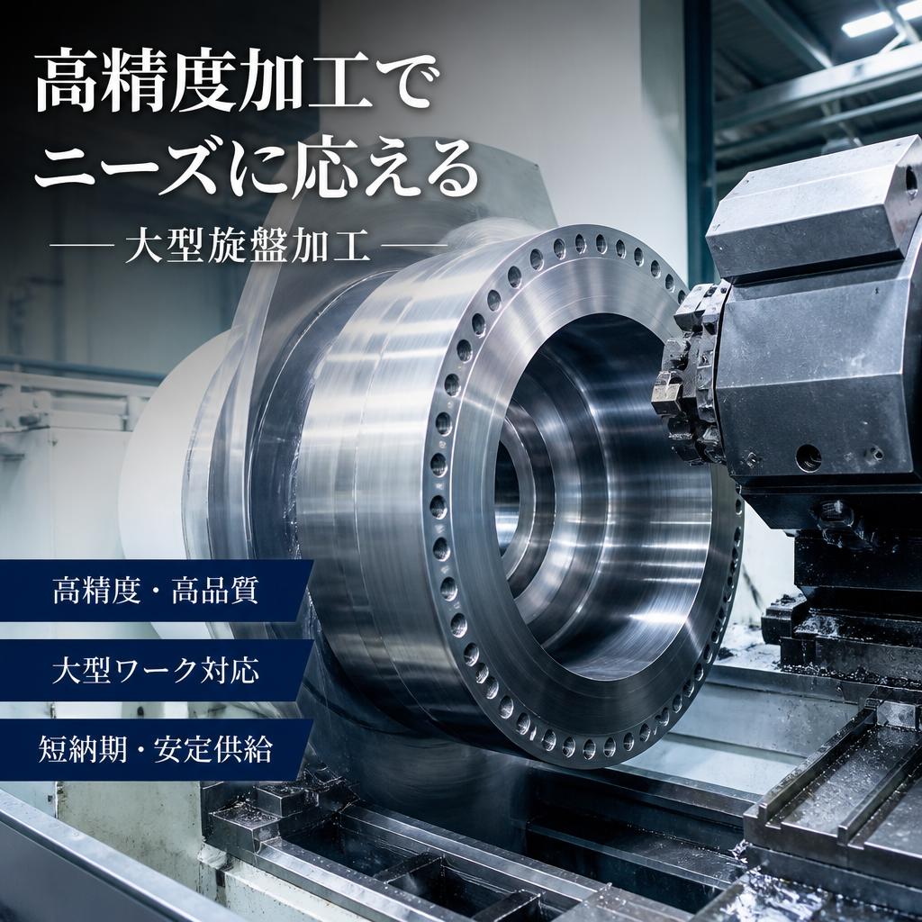 高精度加工でニーズに応える大型旋盤加工