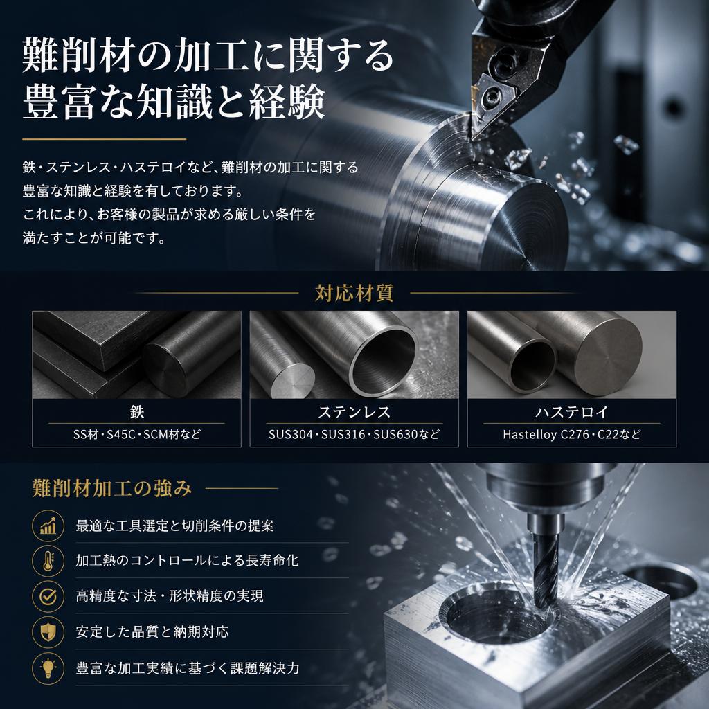 難削材に対する高い技術力
