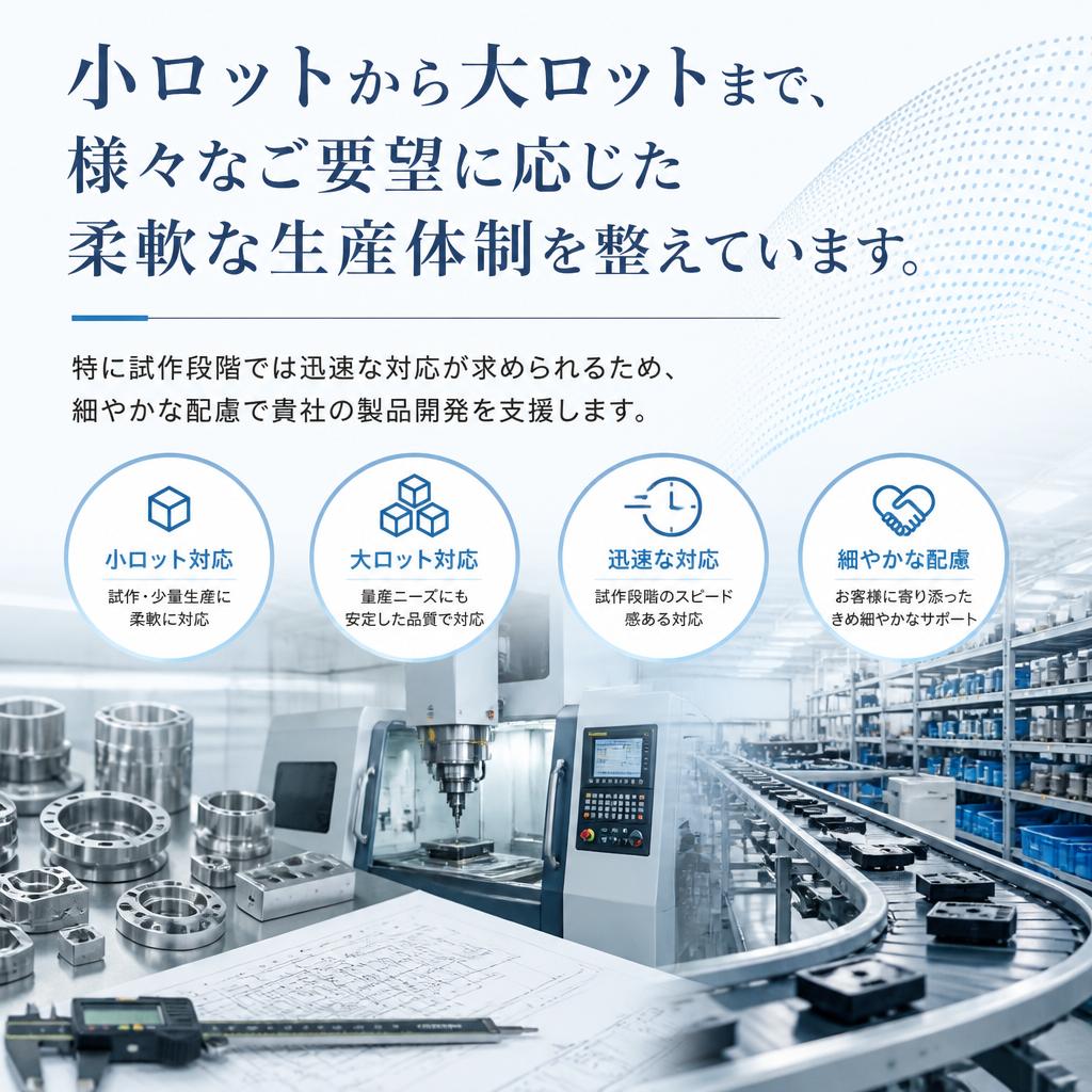 柔軟な対応力：試作から大ロットまで