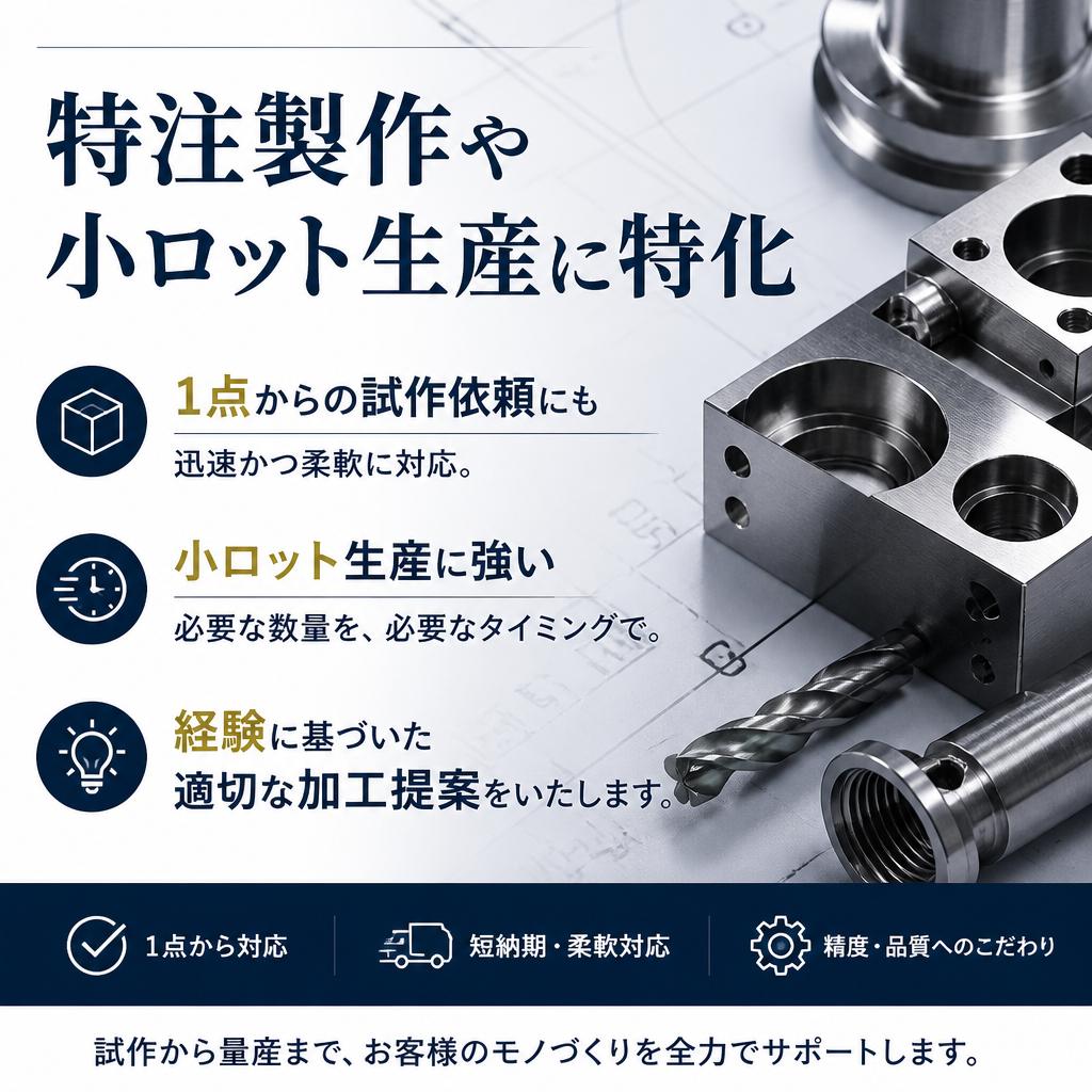 小ロット・試作にも柔軟対応
